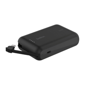 BoostCharge Power Bank, Portable Power Bank with Integrated Cable 10K PD 20W - Fast Charge USB-C Power Delivery, iPhone Power Bank Fast Charging for iPhone 16 Series, iPad Pro, Galaxy S24, More Matte Black